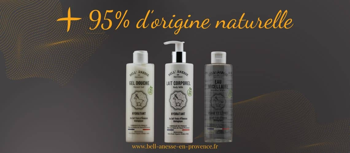 Nouveau, plus de 95% d'origine naturelle chez Bell Ânesse en Provence